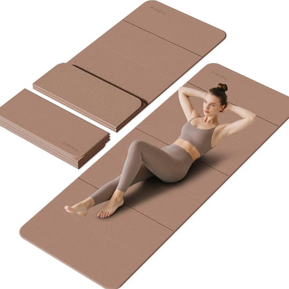 Foldable Yoga Mat - 10mm Thick, Non-Slip Exercise Mat for Home and Travel, Eco-Friendly