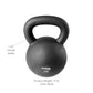75 LB Cast Iron Kettlebell Single Piece Casting with LB Markings for Full Body Workout Durable Steel Finish