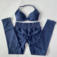 2 Pieces Set For Woman Strappy Yoga Bra Sports Top Workout Leggings Set Seamless Gym Set Fitness Clothes Outfit Activewear