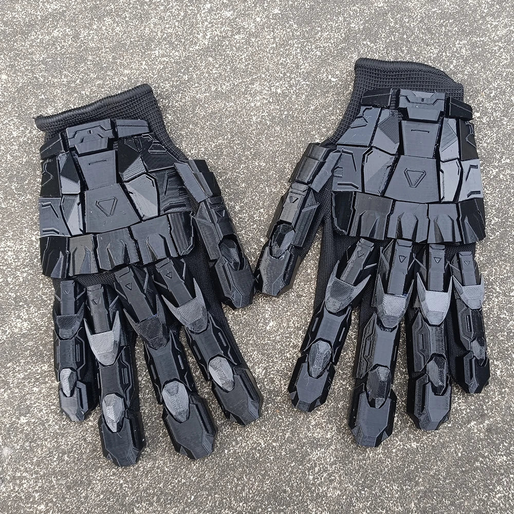 3D Printing Handmade Gluing Punk Mechanical Gloves Vintage Gothic Wearable Hand Armor Unisex Techwear Cosplay Exoskeleton Gloves
