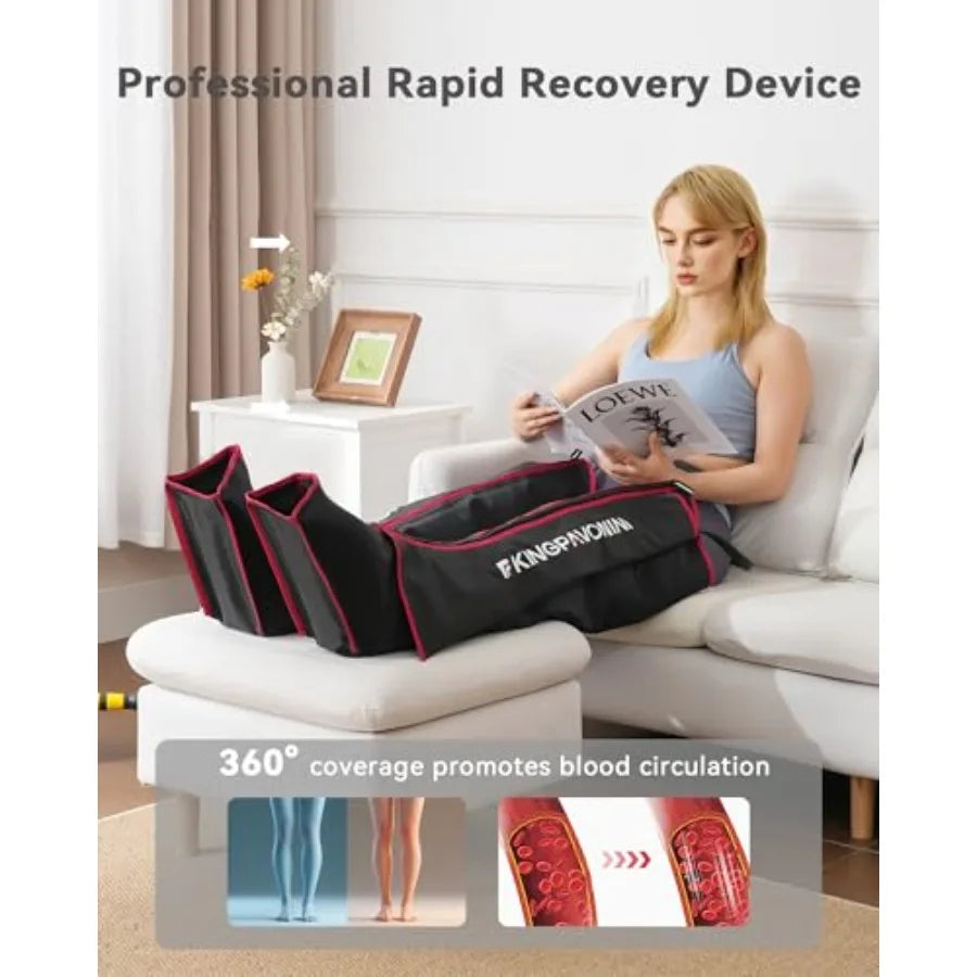 Leg Compression Massager for Circulation, Professional Air Compression Boots, Sequential Full Leg Massager for Circulation and P