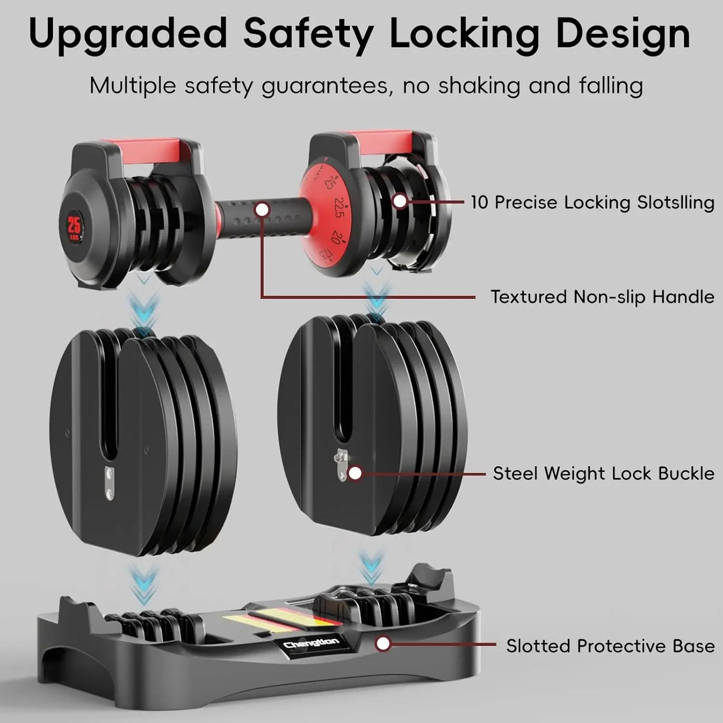 Adjustable Dumbbell Set of 2, Quick Weight Change for Home Gym Workout with Anti-Slip Handle
