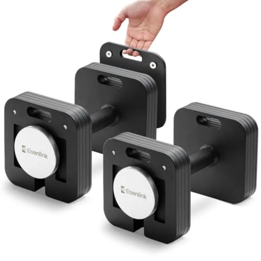 Eisenlink Adjustable Dumbbell Set 10-50/80lb 5lb Increments Quick-Lock Square Weight Dumbbells for Home Gym Fitness 50/80lb×2