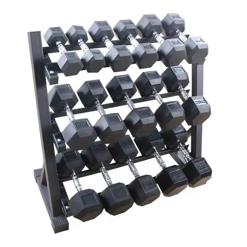 3-Tier Adjustable Dumbbell Storage Rack Indoor Home Gym Strength Training