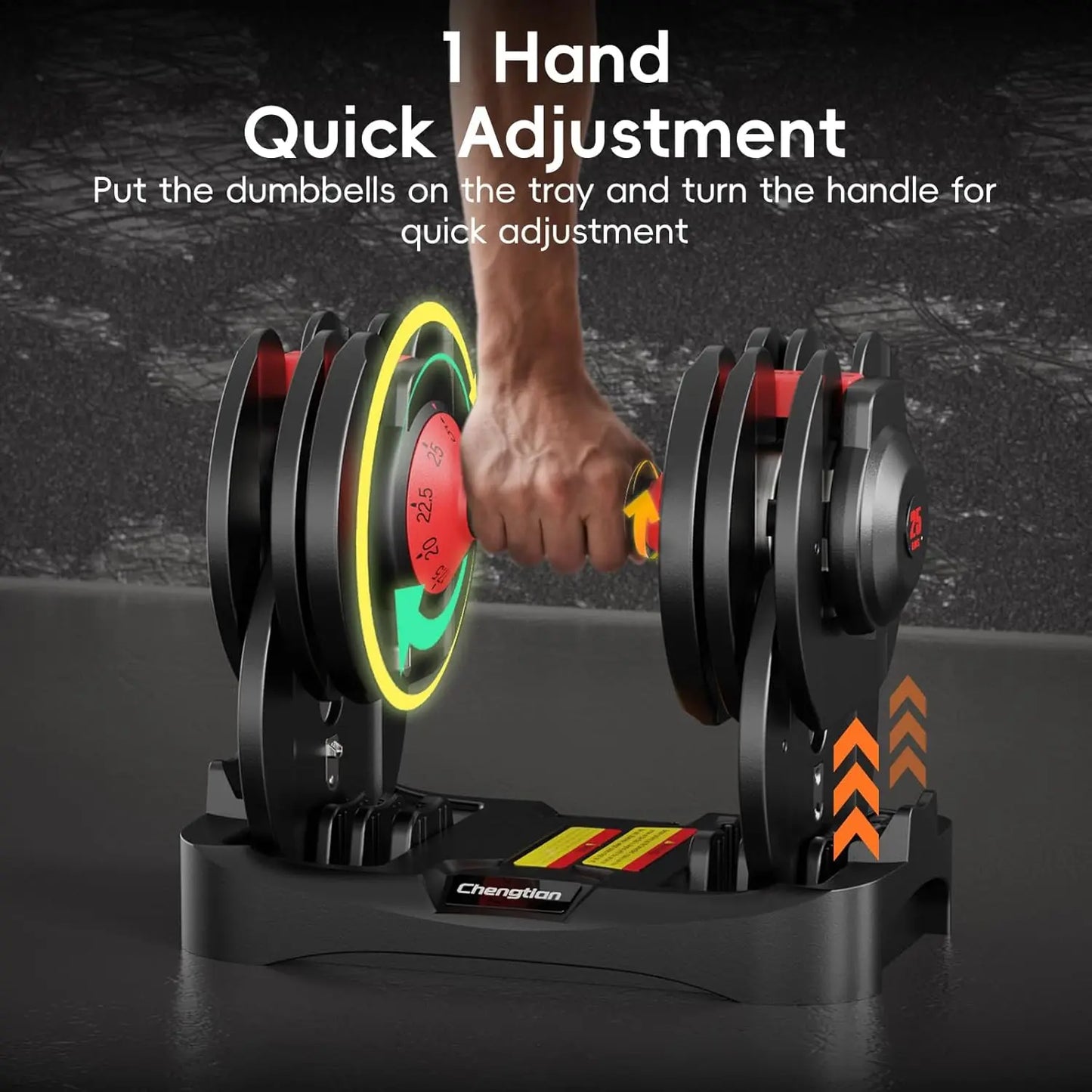 Adjustable Dumbbell Set of 2, Quick Weight Change for Home Gym Workout with Anti-Slip Handle