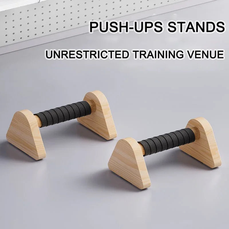 2pcs Wooden Push-up Bar Stands Gym Push Ups Rack Board Fitness Exercise Body Building Training Handstand Parallel Rod
