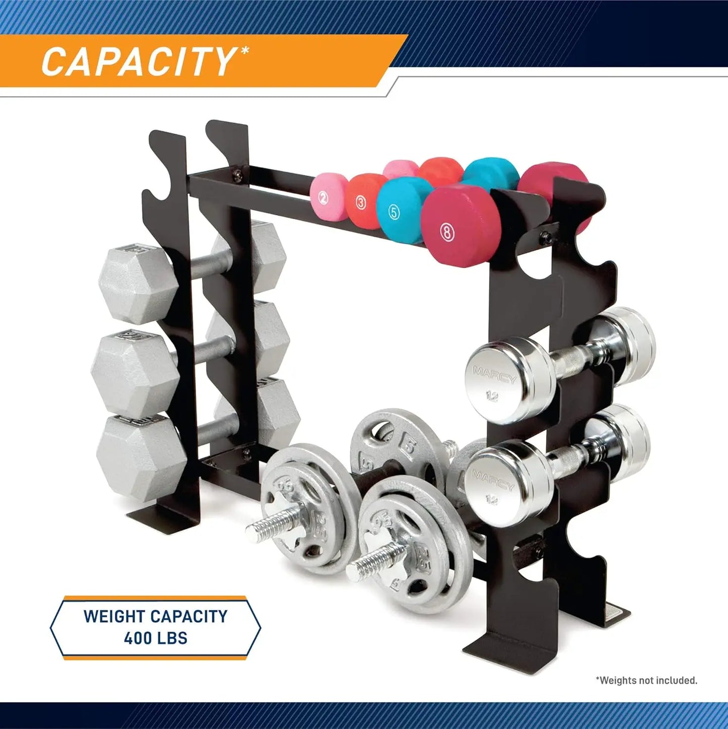 Heavy-Duty Dumbbell Rack Organizer for Home Gym - Space-Saving Steel Storage