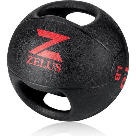 Dual Grip Medicine Ball 10lb/20lb - Textured Exercise Weight Ball for Strength & Core Training