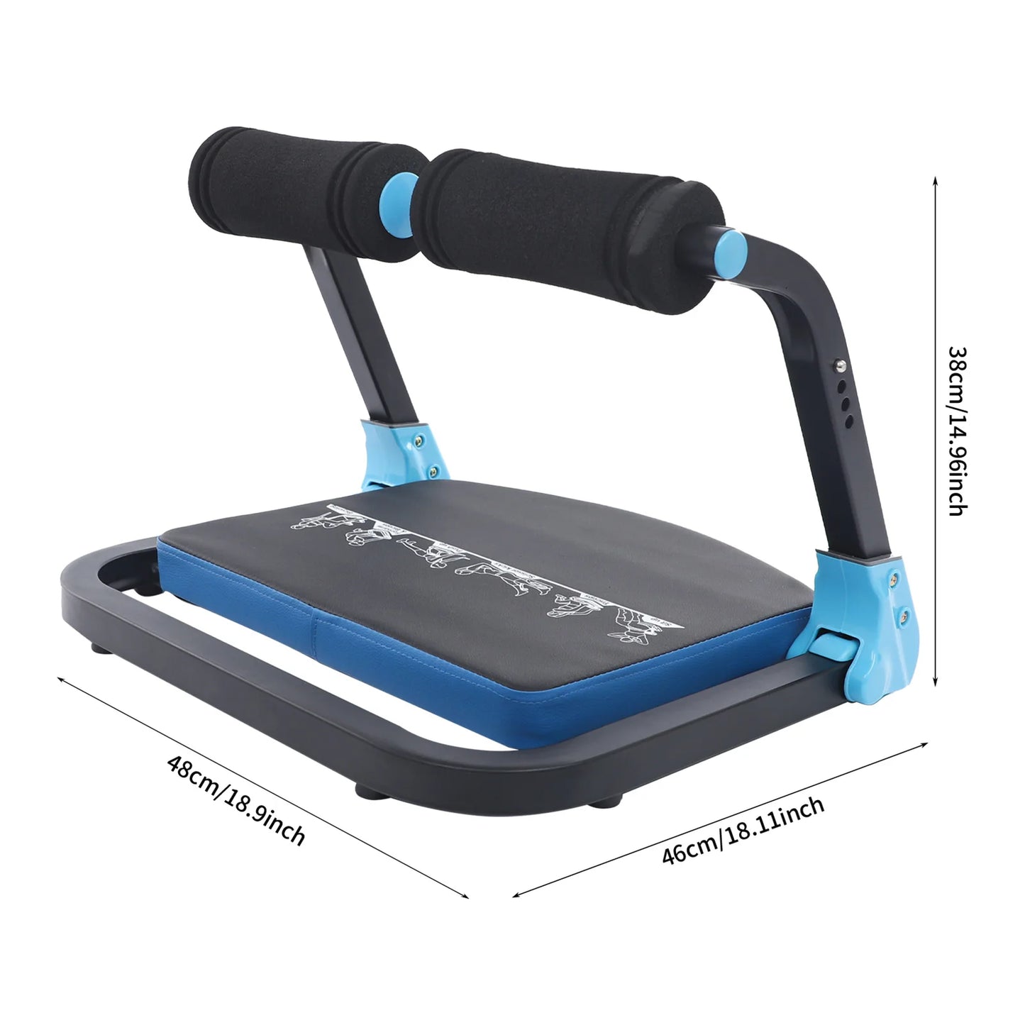Mini Abdominal Exerciser for Home Gym, Ab Roller with Thick Padding Supports 264.55 lbs Compact Portable Design for Core Workout