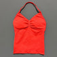 Gym Halter Top Woman Longline Strappy tank Padded Yoga Clothing Removable Cups Yoga Tank Tops Fitness Workout Running Activewear