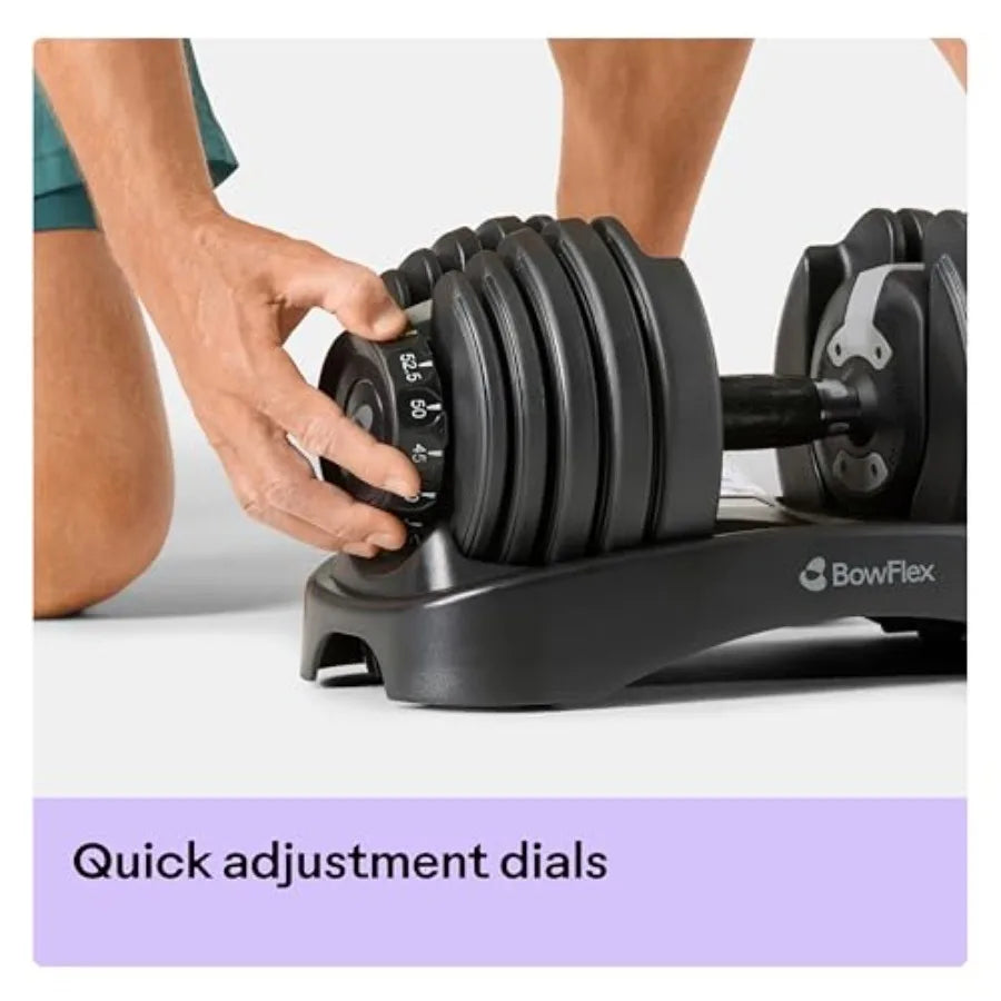 Results Series SelectTech Dumbbells Adjustable Weight Home Gym Dumbbells with Quick-Adjust Mechanism in Black and Silve
