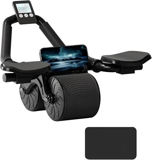 Ab Roller Wheel with Elbow Support Automatic Rebound Abdominal Wheel Ab Roller for Abdominal Exercise Machine Abs Workout Equipm