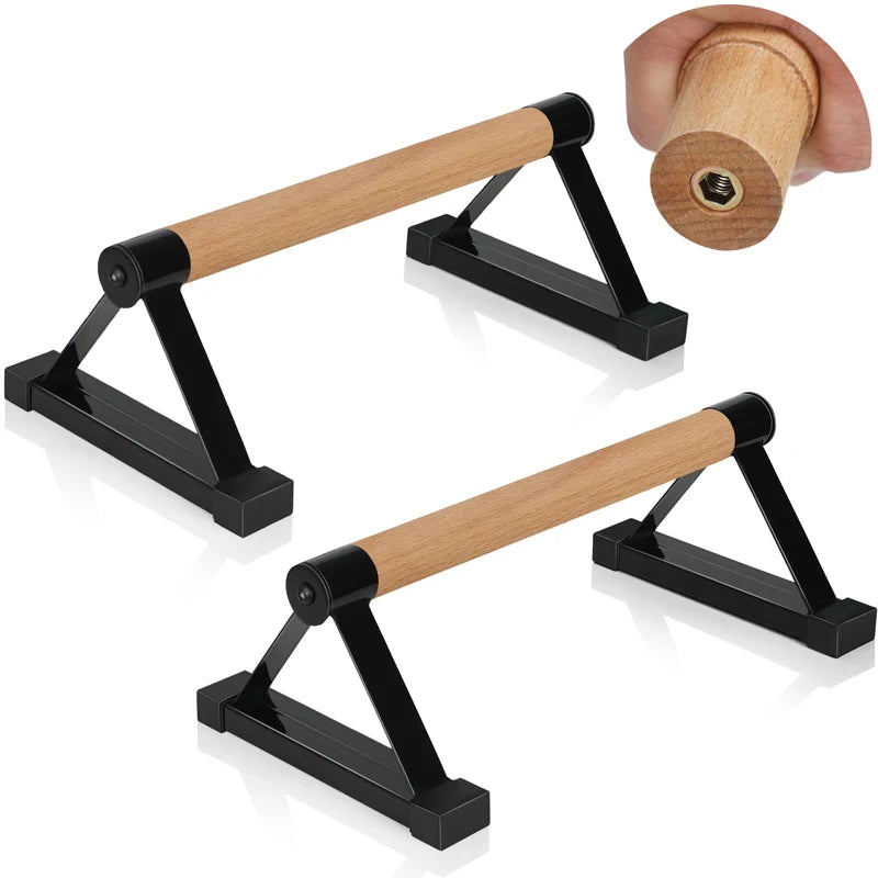 Solid Wood Push Up Board – Anti-Slip Calisthenics Stand for Home Gym Strength Training