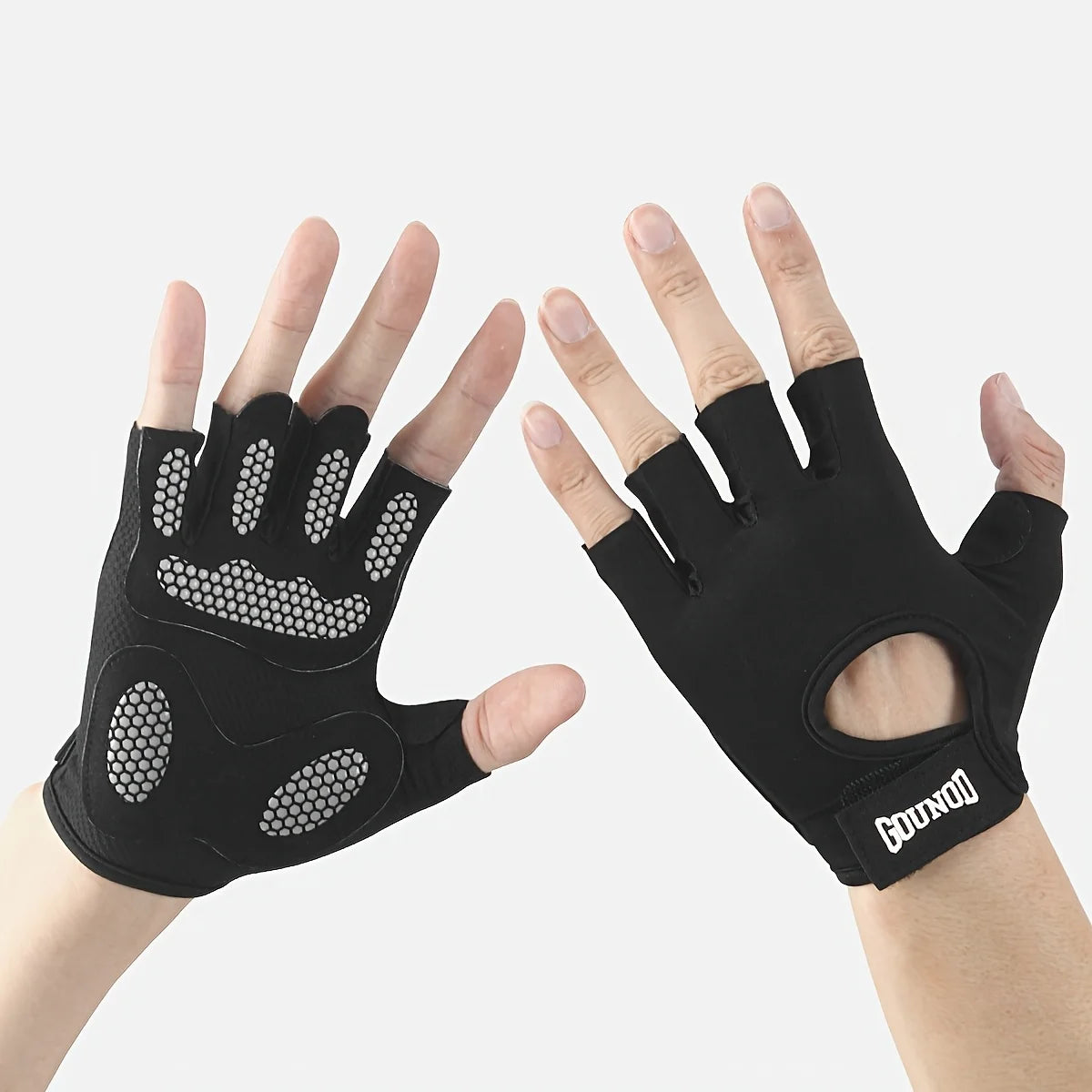 GOUNOD 1 pair of half-finger sports gloves, anti-slip and breathable sports gloves, weightlifting and yoga, comfortable fitness