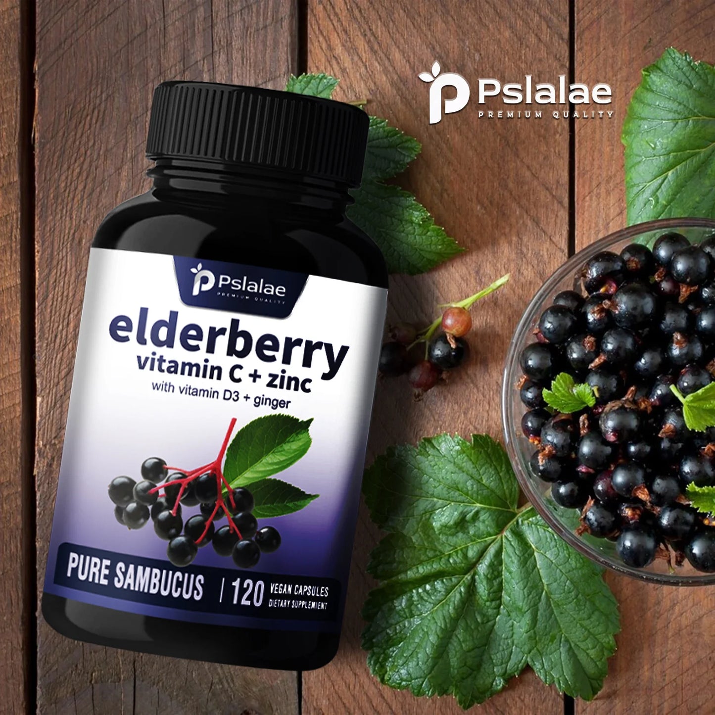 Elderberry, Vitamin C + Zinc - Supports The Immune System, Antioxidant Properties, Promotes Energy Production - 120 Capsules