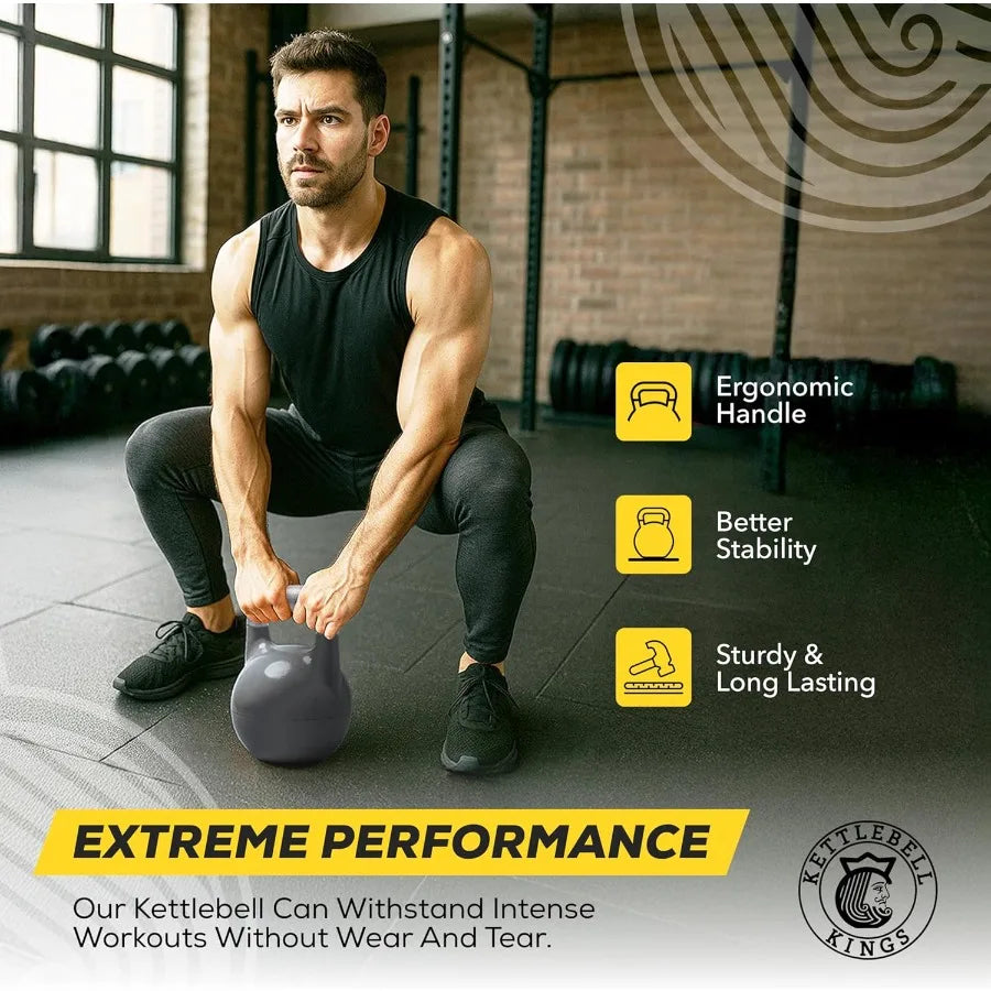 Adjustable Kettlebell Set 26-70 lb - Strength Training Kettlebells with 7 Plates - Secure Lock System and Durable Steel Kettle