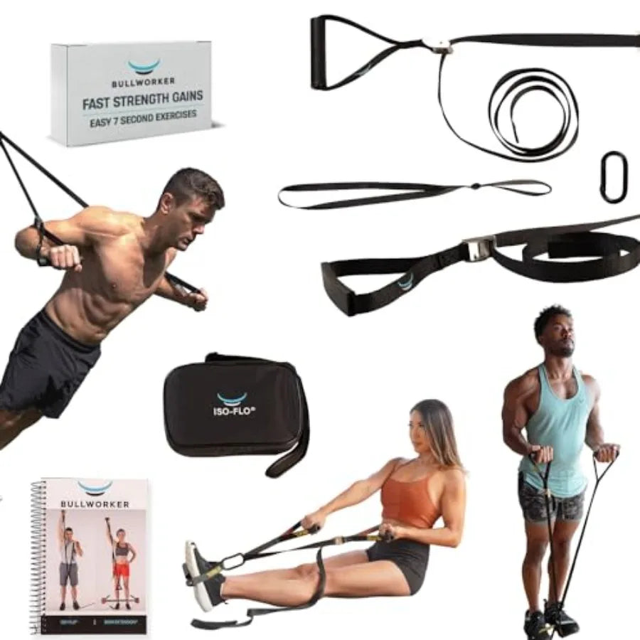 ISO-FLO Isometric Exercise Equipment - Suspension Trainer Straps Resistance Bands for Calisthenics Pilates and Strength Trainin