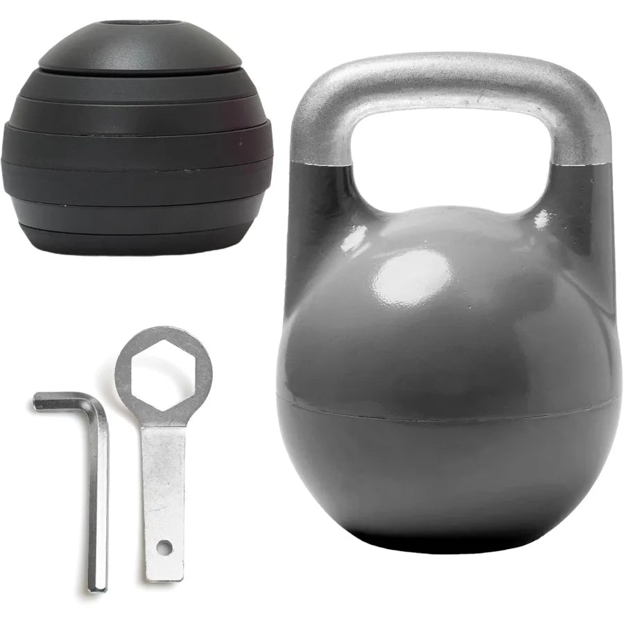 Adjustable Kettlebell Set 26-70 lb - Strength Training Kettlebells with 7 Plates - Secure Lock System and Durable Steel Kettle