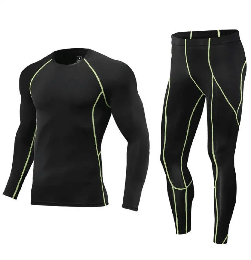 Men's Bodybuilding Activewear Fitness Suit with Elastic Compression Tights Slim Fit Workout Pants and Gym Muscle Boosting Runnin