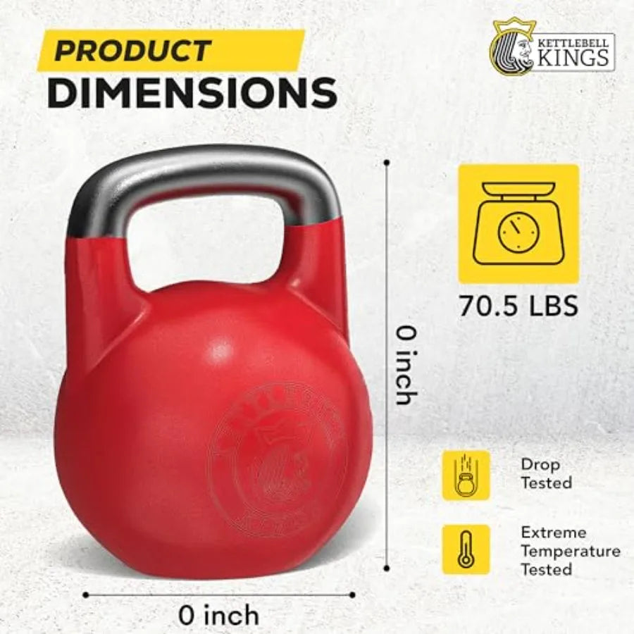 Competition Kettlebell Weights 32 KG for Women Men Durable Steel Construction Smooth Matte Black Finish Superior Balance for Hi