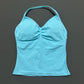 Gym Halter Top Woman Longline Strappy tank Padded Yoga Clothing Removable Cups Yoga Tank Tops Fitness Workout Running Activewear
