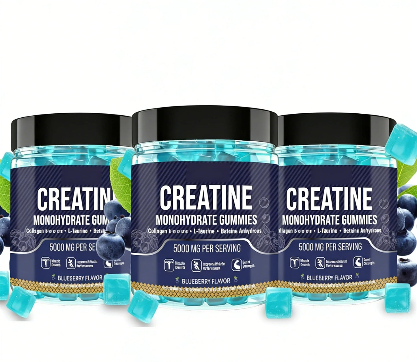 Creatine Monohydrate Gummies Complex for Men Women, Creatine Monohydrate Supplement for Muscle Growth, Strength & Energy Support