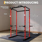 Heavy Duty Power Cage For Home Gym, 1100LBS Capacity Multifunctional Squat Rack With Dip Bars & Adjustable Safety Bars