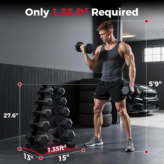 Dumbbell Rack Stand Only, Weight Rack for Dumbbells, Compact A-Frame Space Saver for Home Gym, 5-Tier Dumbbell Storage Rack, Hea