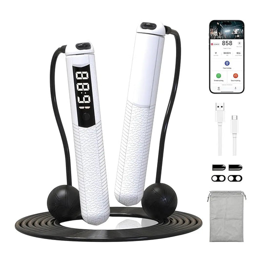 Cordless Gravity Jump Rope, Smart Jump Rope with Counter for Gym, Fat Burning & Calorie Burn, APP Data Analysis, Home Workout
