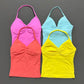 Gym Halter Top Woman Longline Strappy tank Padded Yoga Clothing Removable Cups Yoga Tank Tops Fitness Workout Running Activewear