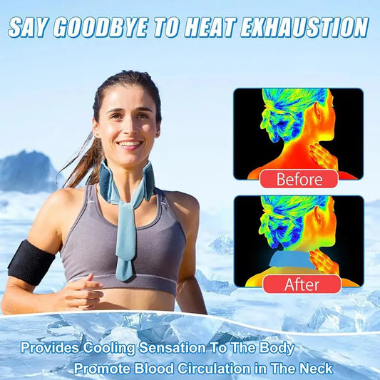 35x9cm Reusable Cooling Ice Scarf – Summer Neck Wrap & Pet Cooler, Hydrating Polymer Core,Chill Activated for Sports&Heat Relief