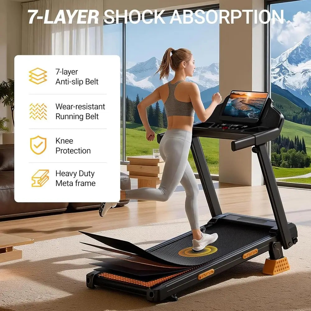 16% Incline 4-in-1 Foldable Treadmill with Triple-Sole, 3.0HP, Suitable for Home and Office, 400 lbs Capacity