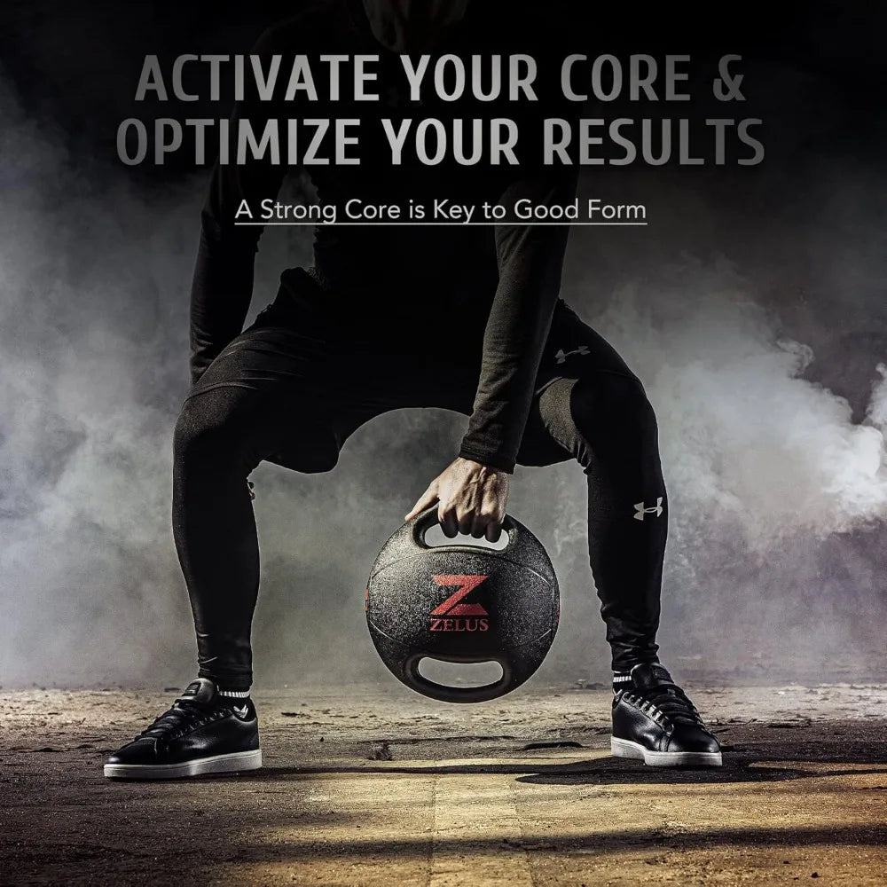 Dual Grip Medicine Ball 10lb/20lb - Textured Exercise Weight Ball for Strength & Core Training
