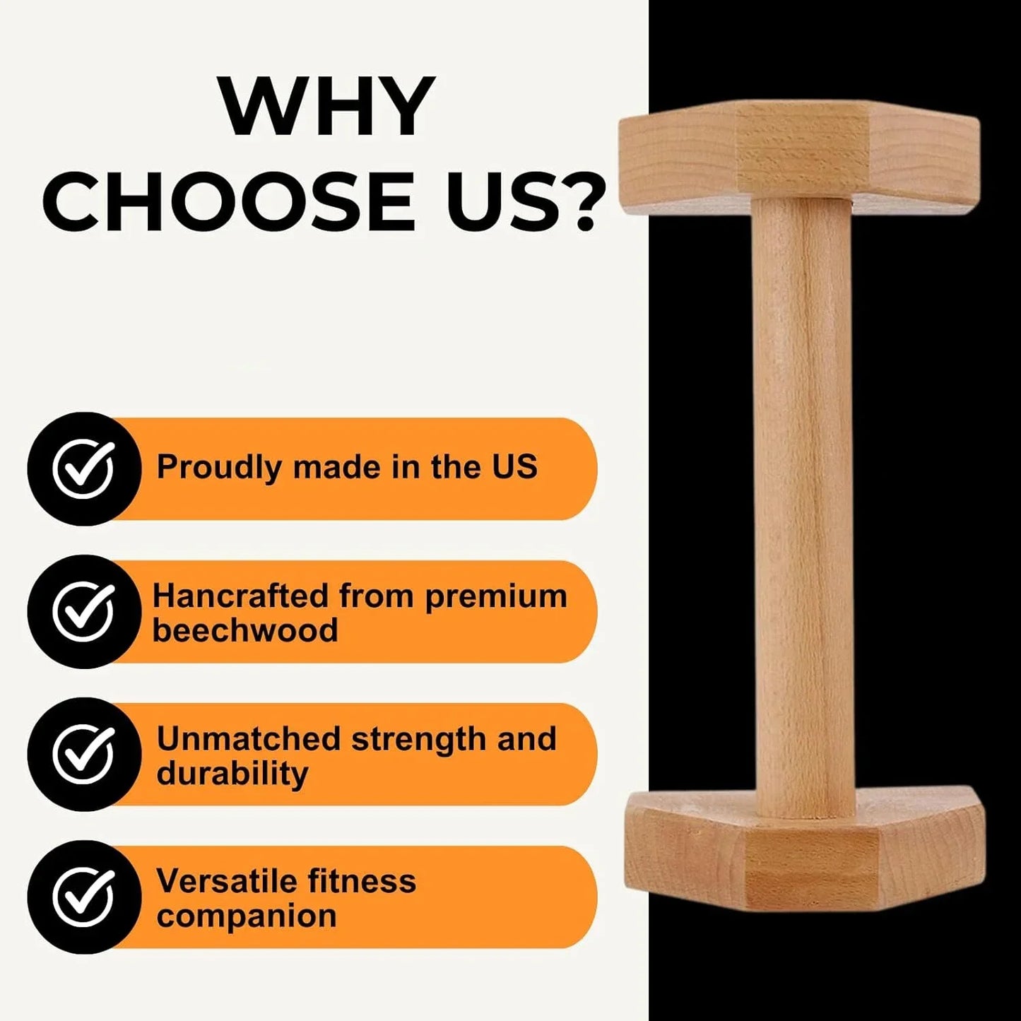 Strength Training Push-Up Stand 2pcs Anti-Slip Fitness Push Up Bar Workout Wooden Single and Double Bar for Abdominal Equipment