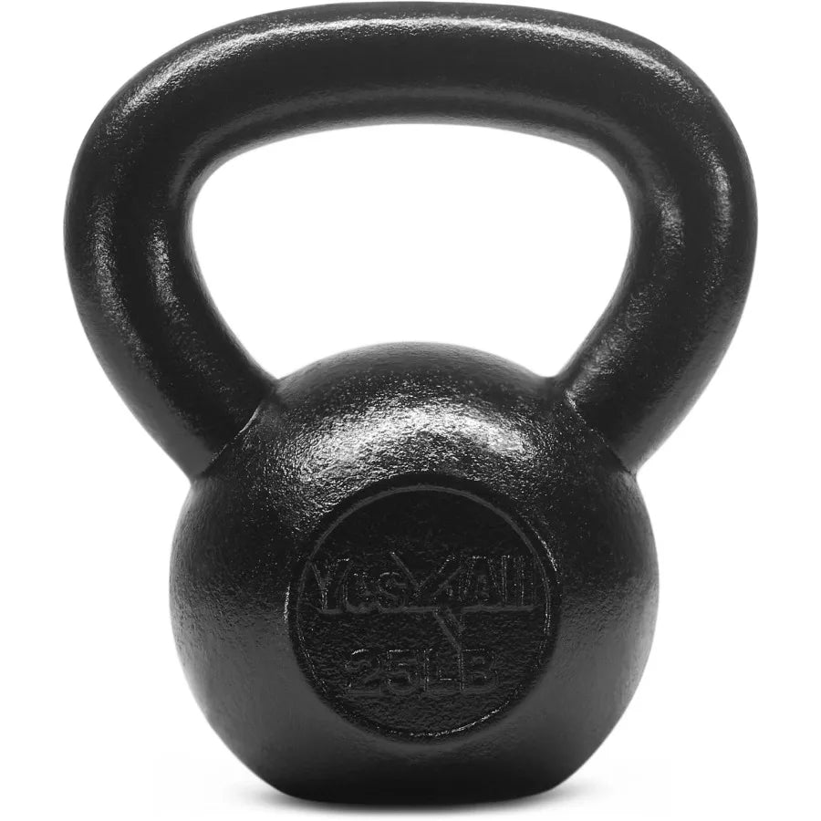 Kettlebell Sets 5 10 15 20 25 30 LB Cast Iron Strength Training Kettlebells with Wide Handles and Flat Bottom Design Ideal for
