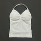 Gym Halter Top Woman Longline Strappy tank Padded Yoga Clothing Removable Cups Yoga Tank Tops Fitness Workout Running Activewear