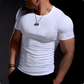 Men's compression running T-shirt fitness tight short sleeved T-shirt training jogging shirt gym sportswear quick drying