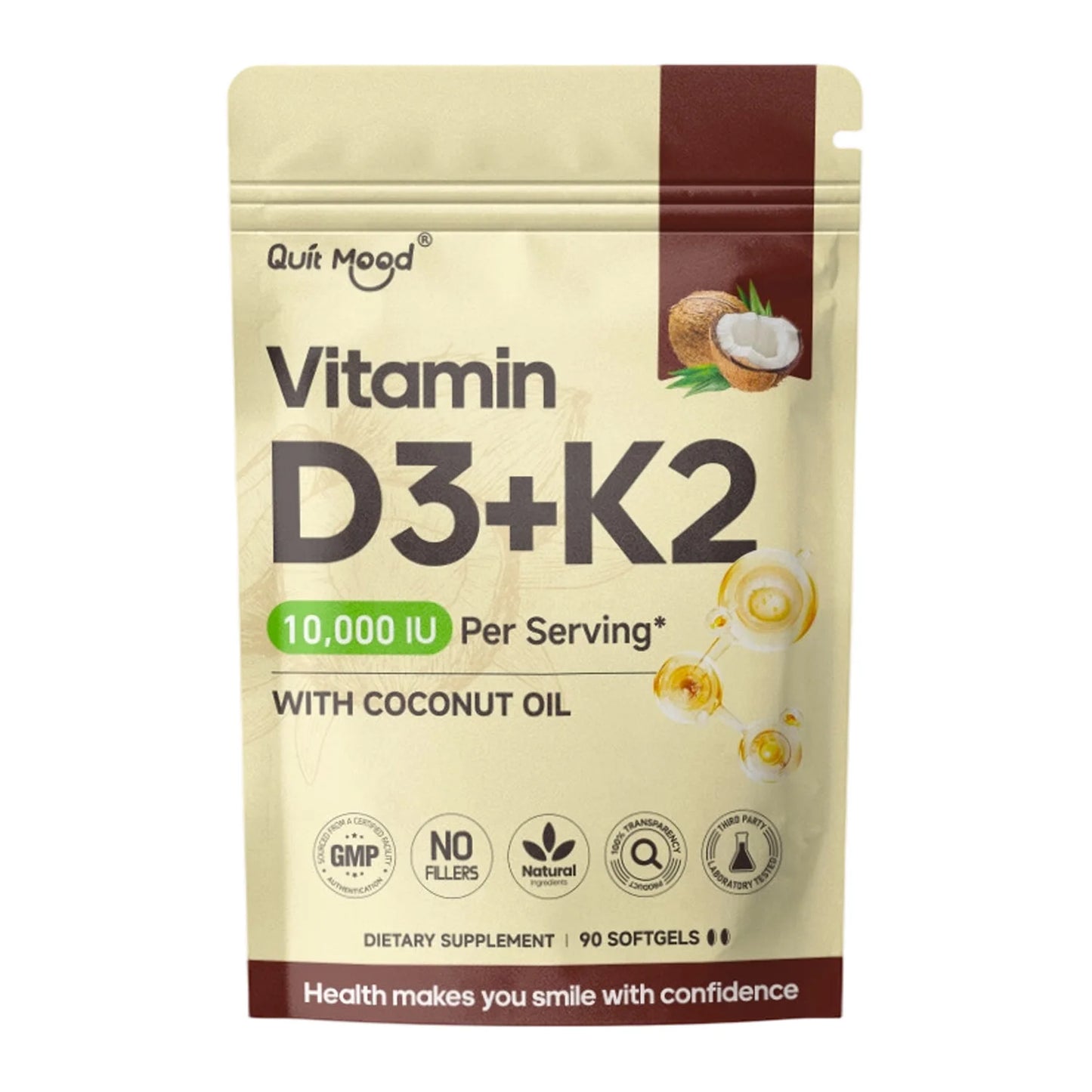 Vitamin D3K2，assists calcium absorption, trace ingredient vitamin supplement soft capsule