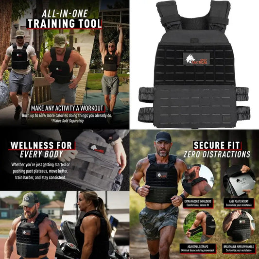 Adjustable Weighted Vest for Men & Women - Rucking, Workout, Running, Walking & CrossFit Weight Vest for Strength Training & Fit