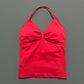 Gym Halter Top Woman Longline Strappy tank Padded Yoga Clothing Removable Cups Yoga Tank Tops Fitness Workout Running Activewear