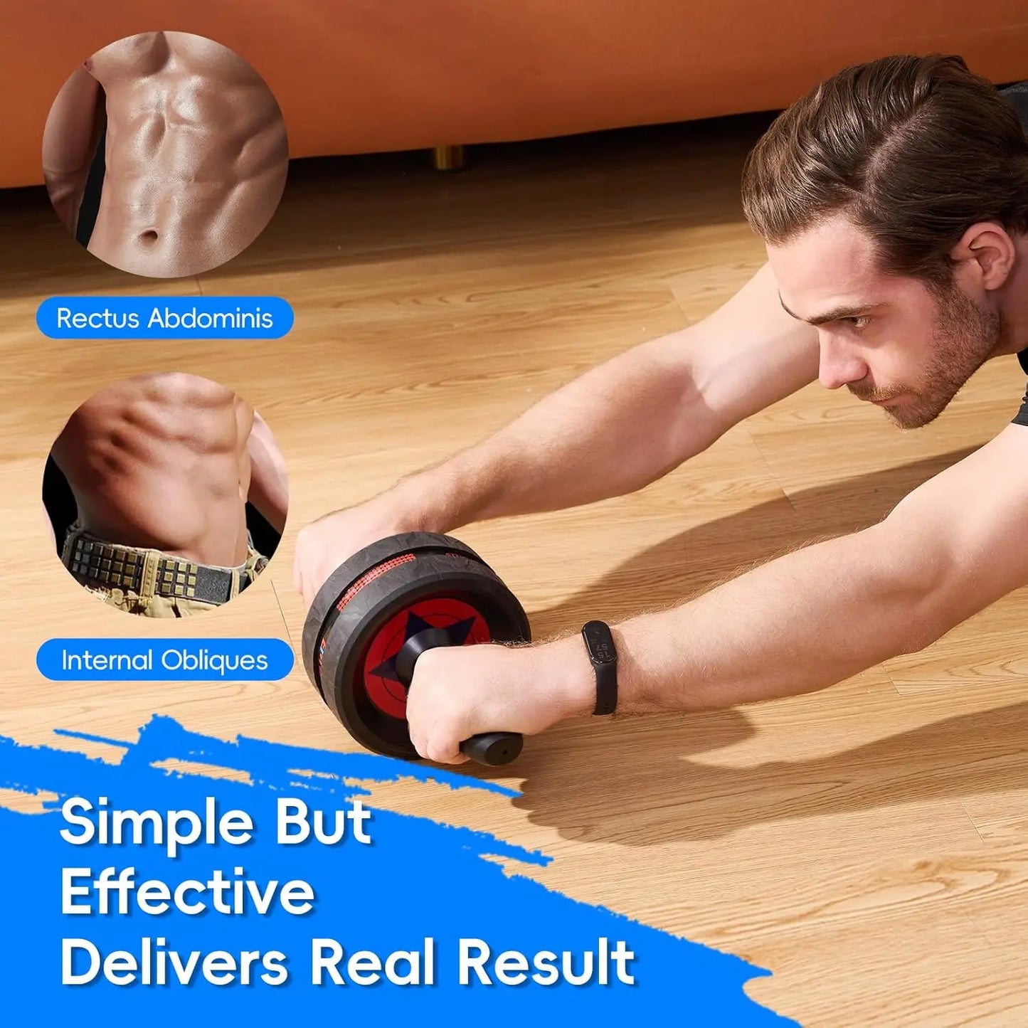 Ab Roller Wheel for Abs Workout - Abdominal Exercise Equipment with 2 Knee Pads for Home Gym, Core Strength Training, Fitness Eq