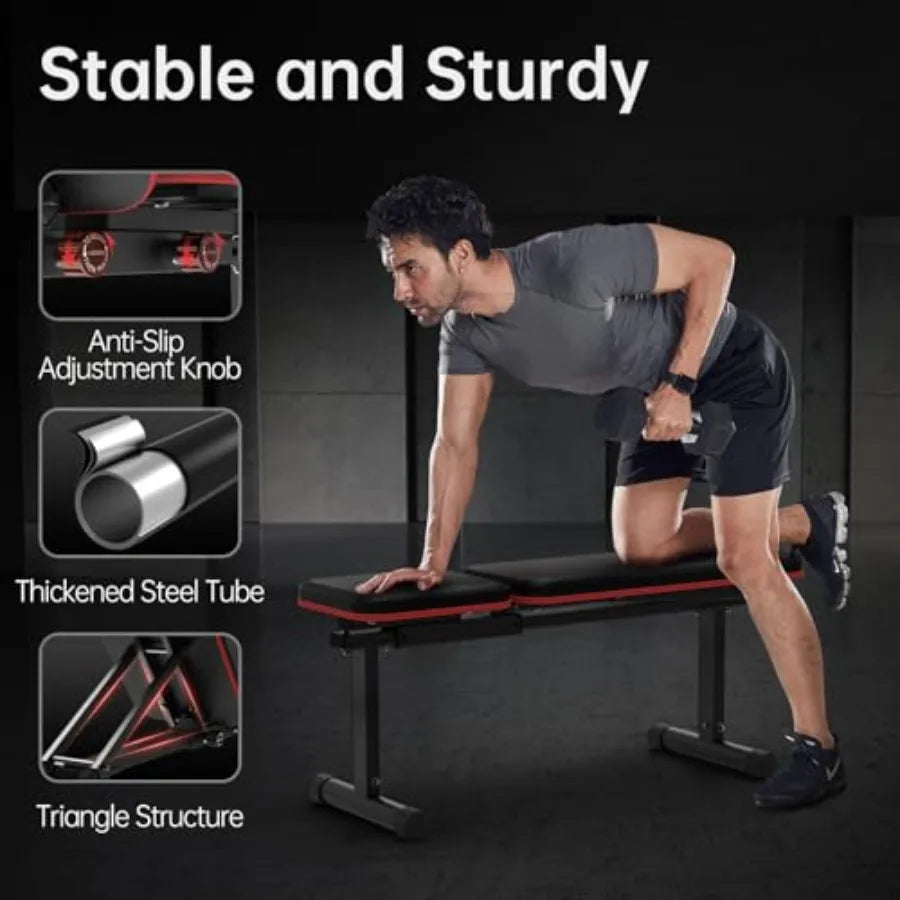 Adjustable Weight Bench Flat Incline Strength Training Bench for Home Gym 5 Incline Levels 600 lb Weight Ccity Multifunctional