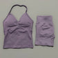 Yoga 2 Pieces Gym Set Women Backless Halter Tops High Waist Seamless Shorts Gym Suit Fitness Sports Bras Sportswear Workout Sets