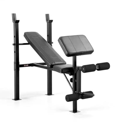 Standard Weight Bench with Preacher Pad Adjustable Bench Press Station with 4 Backrest Positions Leg Developer Steel Frame