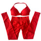 2 Pieces Set For Woman Strappy Yoga Bra Sports Top Workout Leggings Set Seamless Gym Set Fitness Clothes Outfit Activewear