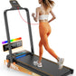 Treadmill Walking Pad with 15% Incline/Handle Bar/2 LED Display, 3.5HP Foldable Walking Pad Treadmill 350+lb RGB Light
