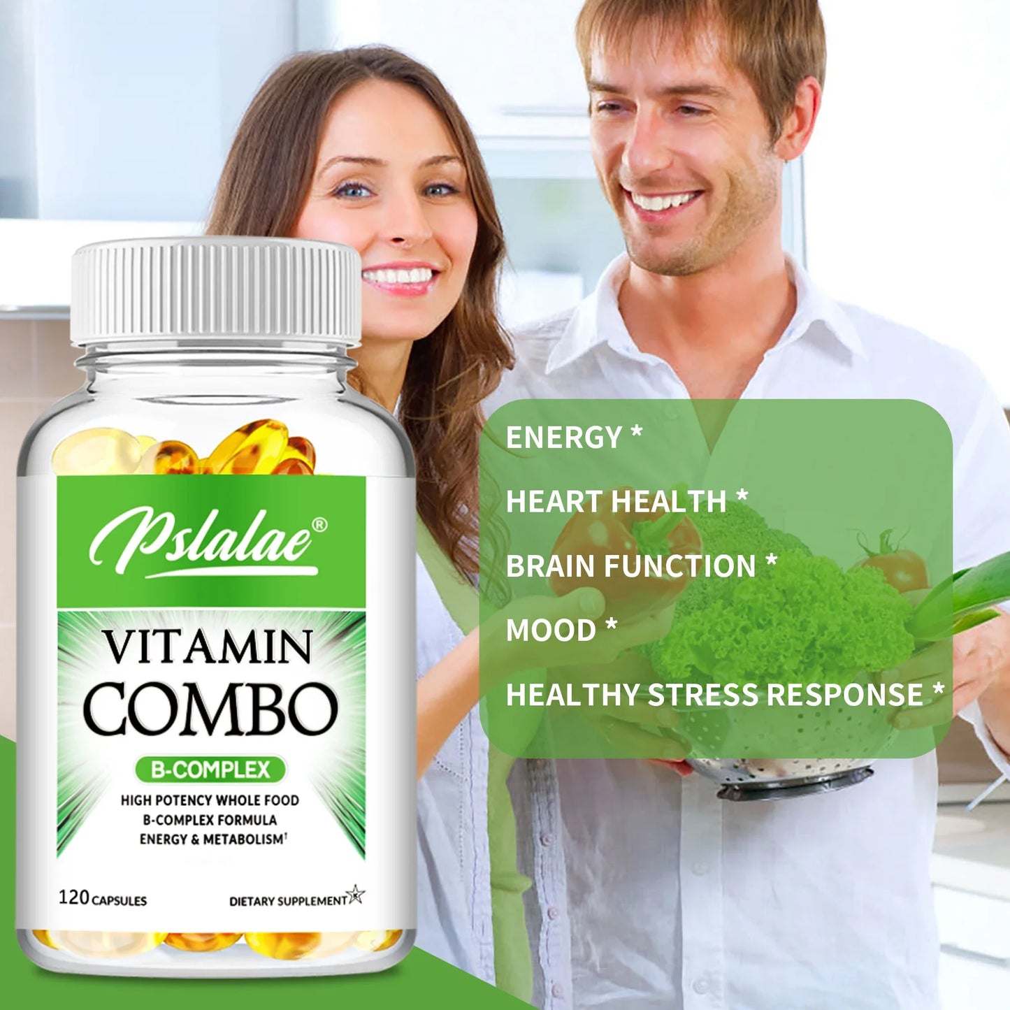 B Vitamin Capsules - Helps with Healthy Energy Metabolism, Boosts Immunity,  Supports A Healthy Nervous System - 120 Capsules