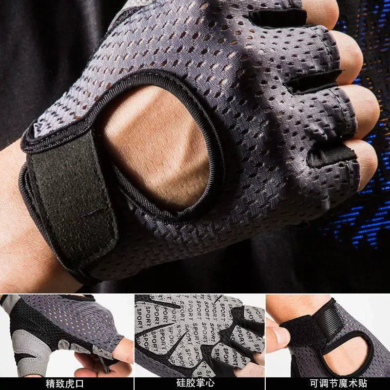 Weightlifting Gloves Women Men Fitness Gym Gloves Half Finger Breathable Non-slip Gel Pad Bodybuilding Training Dumbbells Gloves
