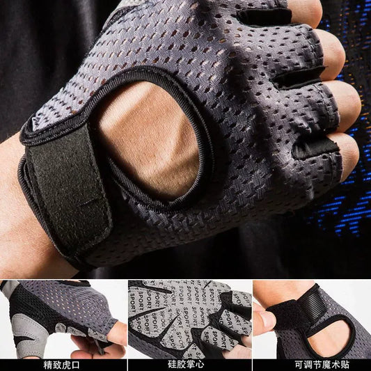 Weightlifting Gloves Women Men Fitness Gym Gloves Half Finger Breathable Non-slip Gel Pad Bodybuilding Training Dumbbells Gloves
