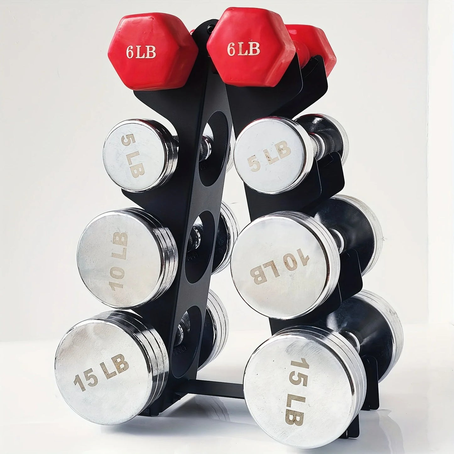 3、4 Tier Heavy Duty Dumbbell Rack, Weight Plate Storage Stand, Compact Home Gym Organizer for Dumbbells & Barbells
